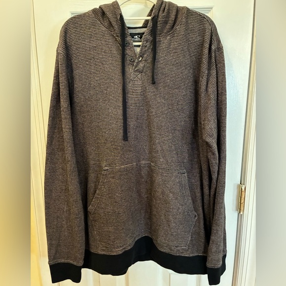 O'Neill Other - O'Neill Men's Brown & Black Hooded Striped Pullover